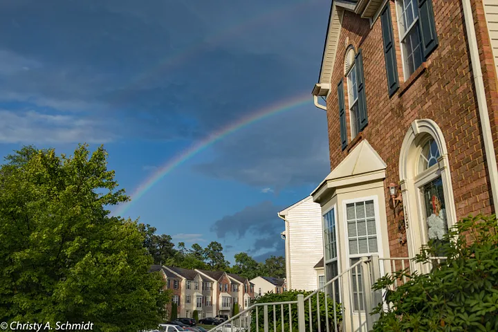 Double rainbow in a residential neighborhood