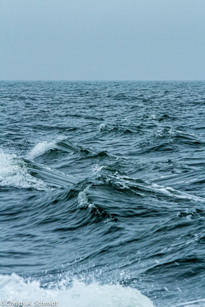 Close up of cresting ocean waves