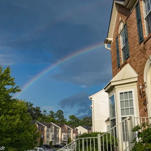 Double rainbow in a residential neighborhood