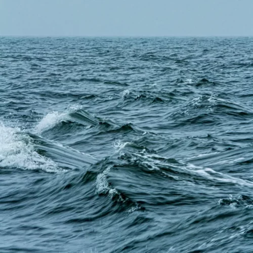 Close up of cresting ocean waves