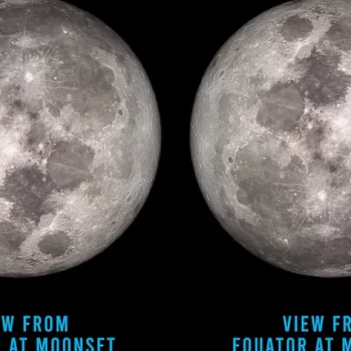Moon view from southern and northern hemispheres