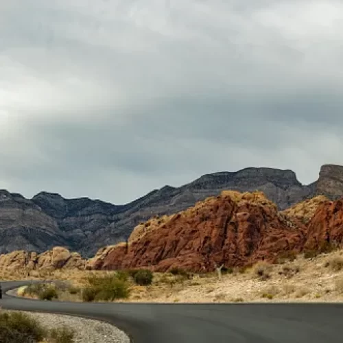 Open winding road through the mountains in Nevada